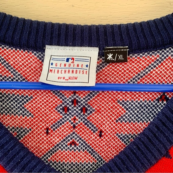 EUC Washington Nationals v-neck baseball Christmas sweater size women's xl - Picture 2 of 5